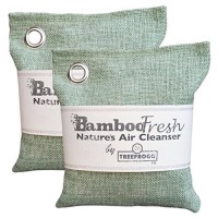 Bamboo Charcoal Air Purifying Bag  2 Pack 400g Natural Freshener NON-TOXIC Purifier ~ NATURALLY ELIMINATES Odors  Allergens & Harmful Pollutants ~ Fragrance Free  Chemical Free ~ ReUse Up To 2 Years - B01KN0ERVY